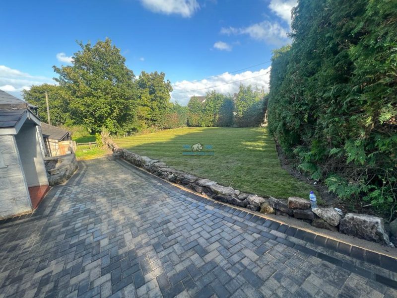Rhino pave slate grey paved driveway and pathway with new turf lawn and steps in holywell flintshire 10.jpeg